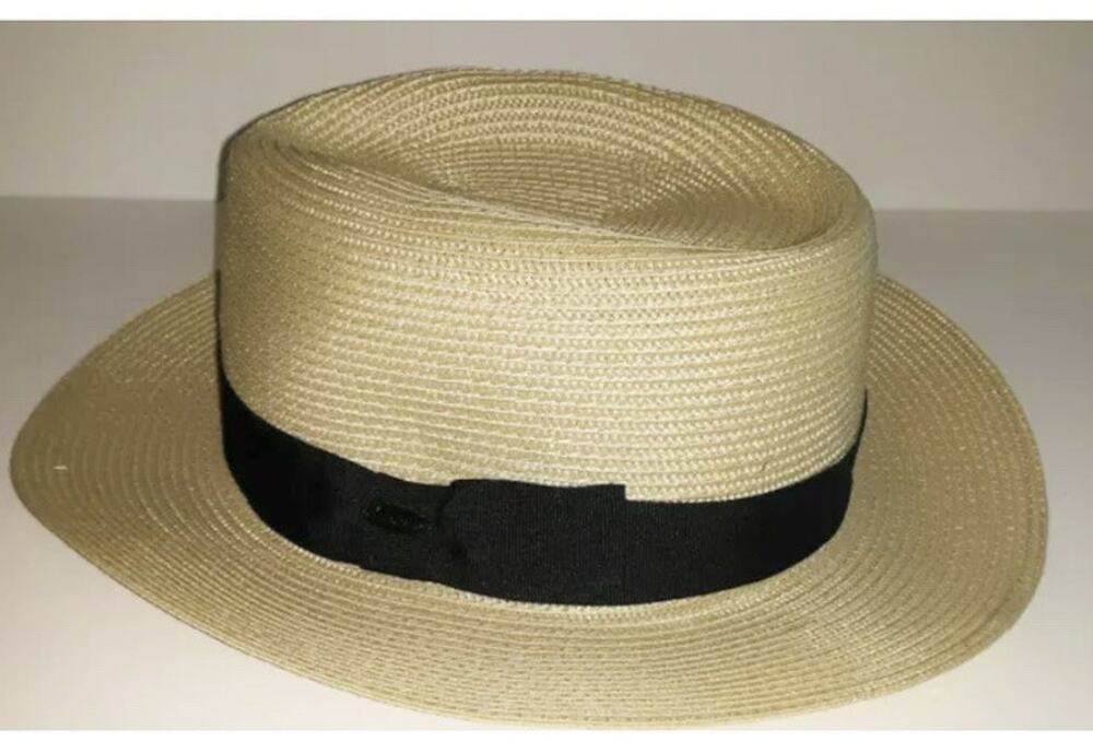 Deevoov Unisex Summer Beach Travel Straw Sun Fashion Fedora Hat w/Black Band